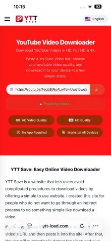3. Incolla l'URL in YTT Save