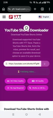 Step 2:Paste the URL into the YouTube Short Downloader